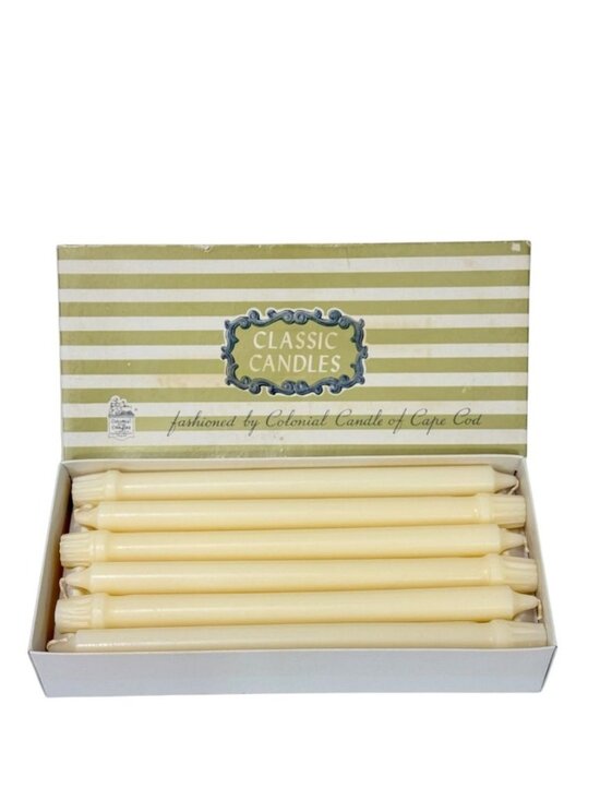 Colonial Candle of Cape Cod Other - Vintage Colonial Candle Of Cape Cod 12 Classic 12” Candles Ivory New In Box USA